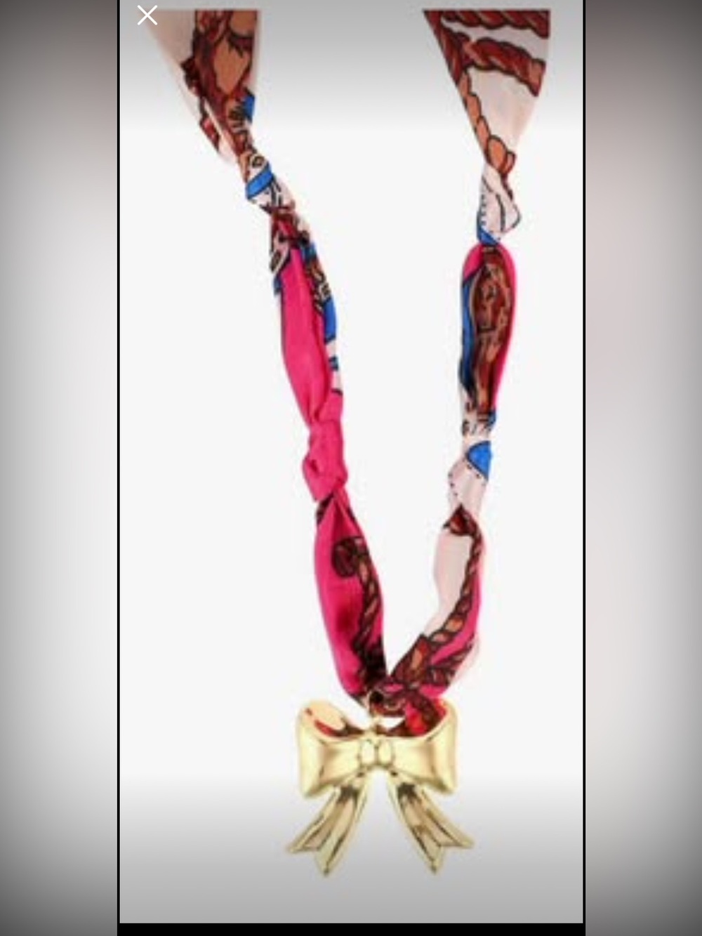 Boho Bandana Charm Necklace — Gold Bow Pendant